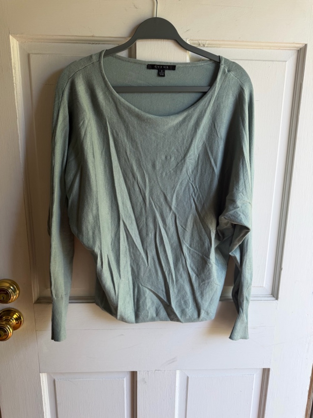 Cyrus Sage Green Scoop Neck Pullover